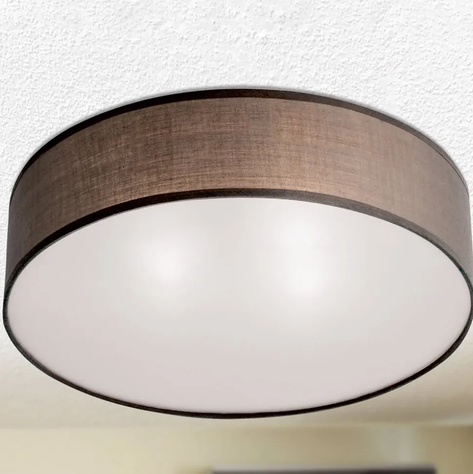 Seda stof-loftlampe, brun