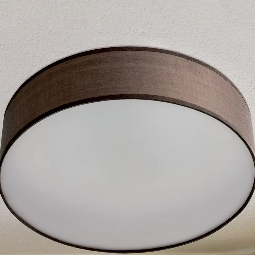 Seda stof-loftlampe, brun