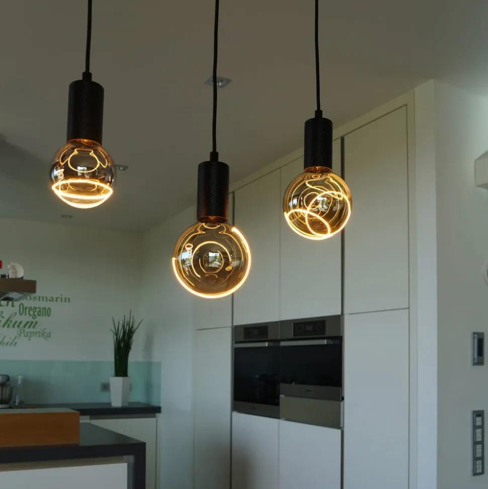 Segula LED Illusion G125 Crescent top E27 6W smoke