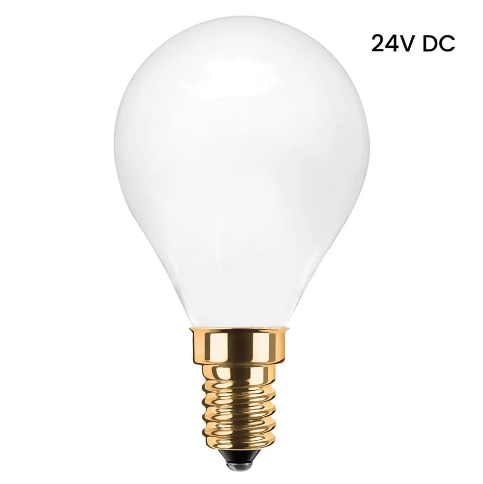 Segula LED-dråbepære 24V DC E14 3W 922 opal dæmper