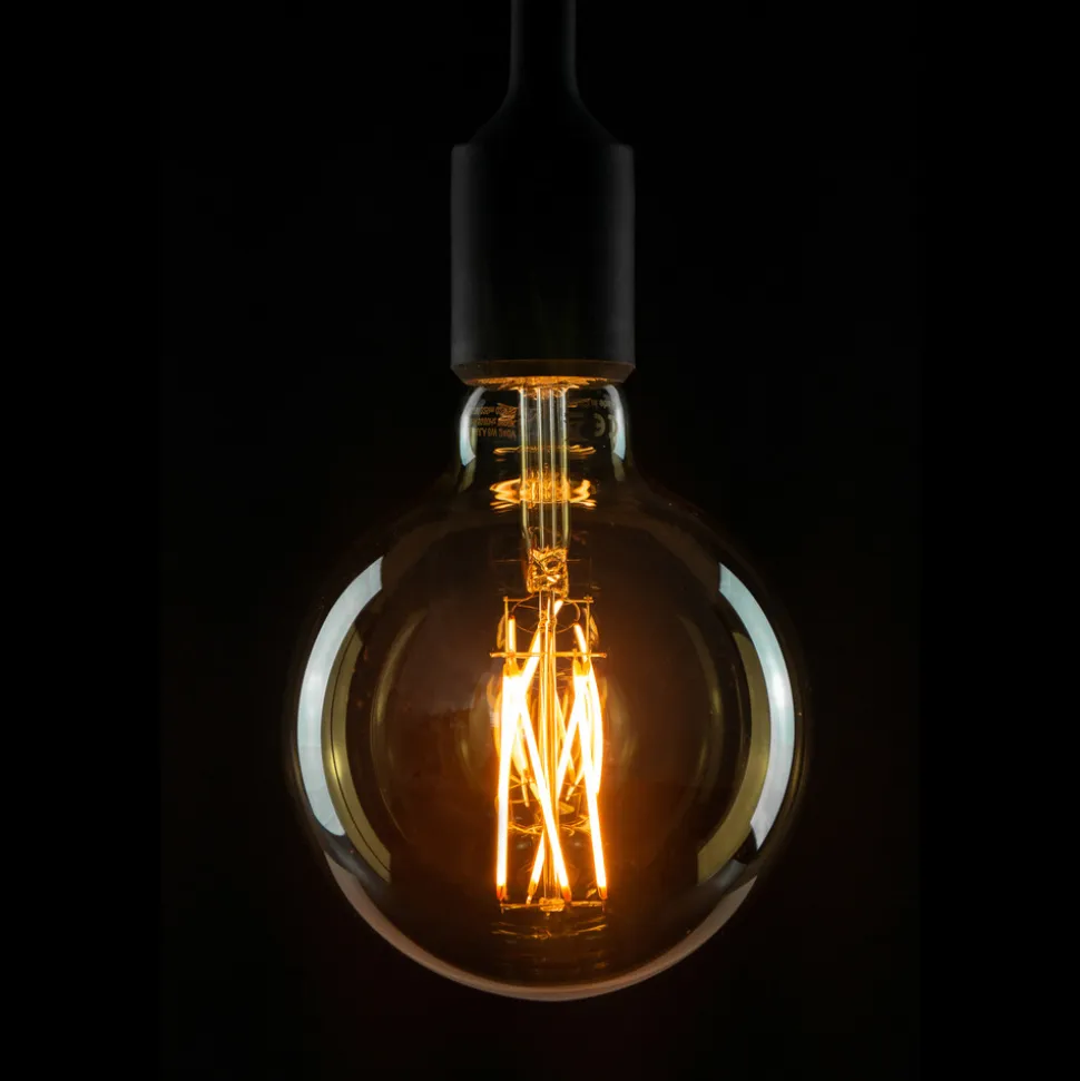 Segula LED-globepære E27 G125 5W 2.200K guld dæmpbar