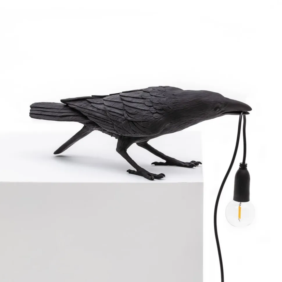 SELETTI Bird Lamp legesyg LED-bordlampe, sort