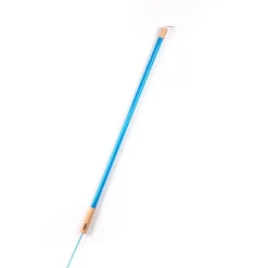 SELETTI LED-lampe Linea, blå, trædetaljer, universal