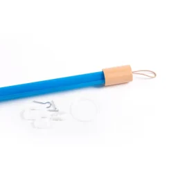 SELETTI LED-lampe Linea, blå, trædetaljer, universal