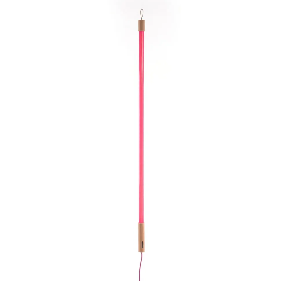 SELETTI LED-lampe Linea, fuchsia, trædetaljer, universal