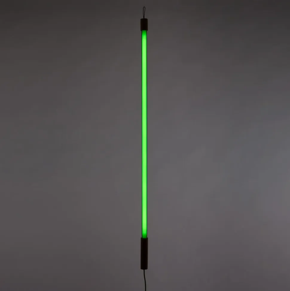 SELETTI LED-lampe Linea, grøn, trædetaljer, universal