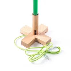 SELETTI LED-lampe Linea, grøn, trædetaljer, universal