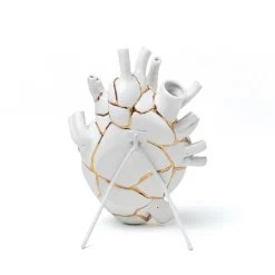 SELETTI Love in Bloom Kintsugi-vase, farverig, porcelæn, guld