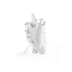 SELETTI Love in Bloom-vase, hvid, hjerteformet, porcelæn