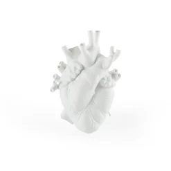 SELETTI Love in Bloom-vase, hvid, hjerteformet, porcelæn