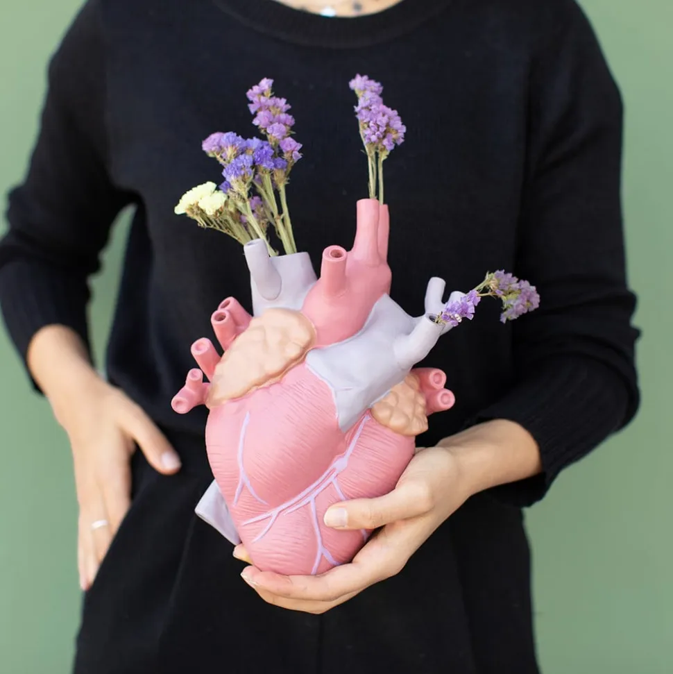 SELETTI Love in Bloom-vase, farverig, højde 25 cm, porcelæn