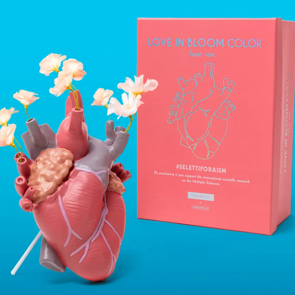 SELETTI Love in Bloom-vase, farverig, højde 25 cm, porcelæn