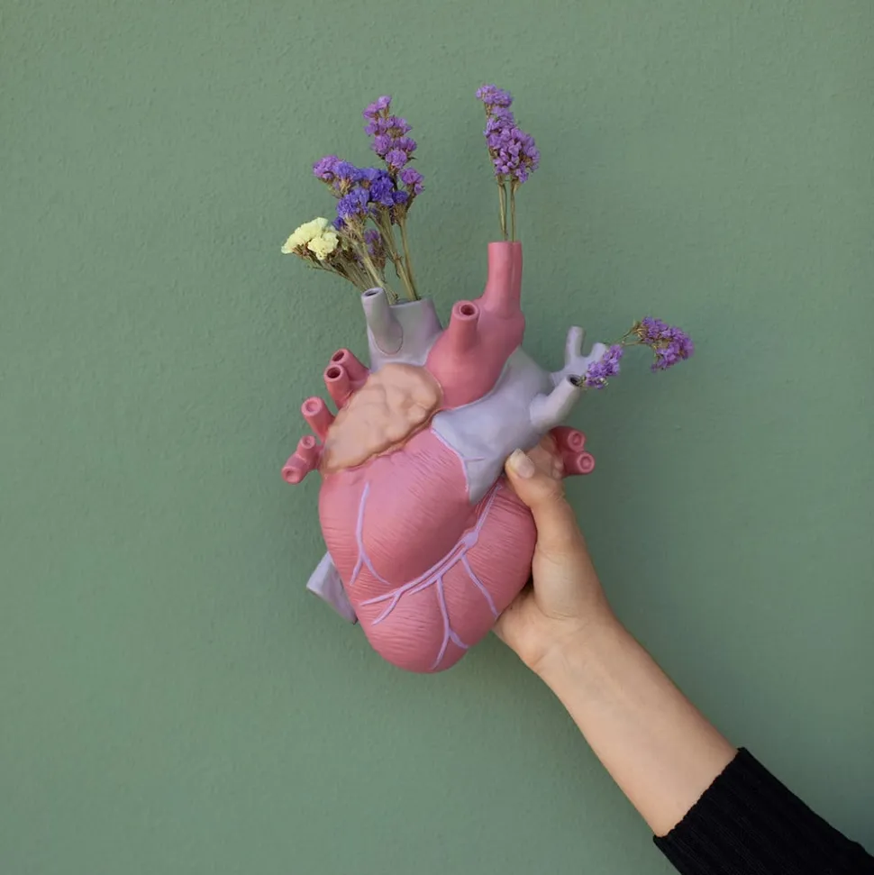 SELETTI Love in Bloom-vase, farverig, højde 25 cm, porcelæn