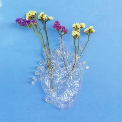 SELETTI Love in Bloom-vase, klar, højde 24 cm, hjerteformet, glas