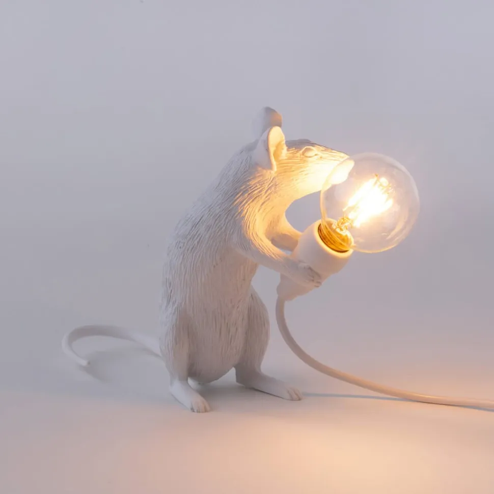 SELETTI Muselampe LED-pære USB-siddende hvid