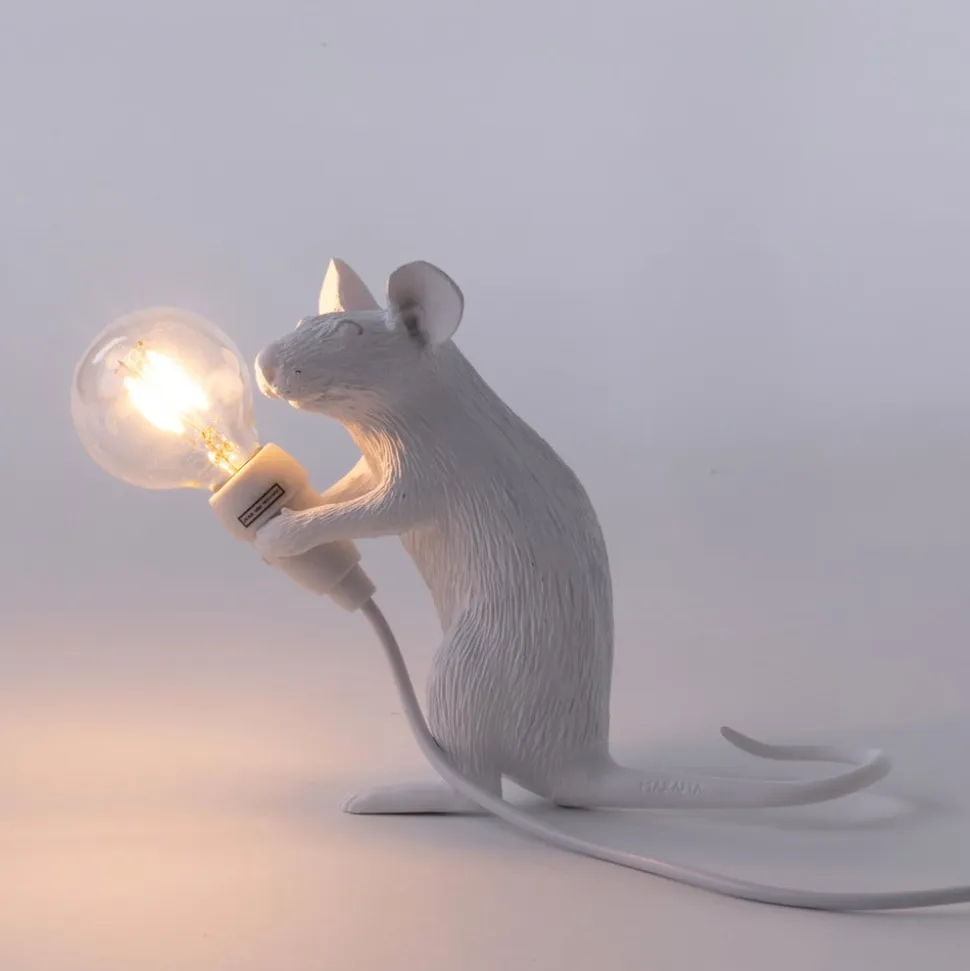 SELETTI Muselampe LED-pære USB-siddende hvid