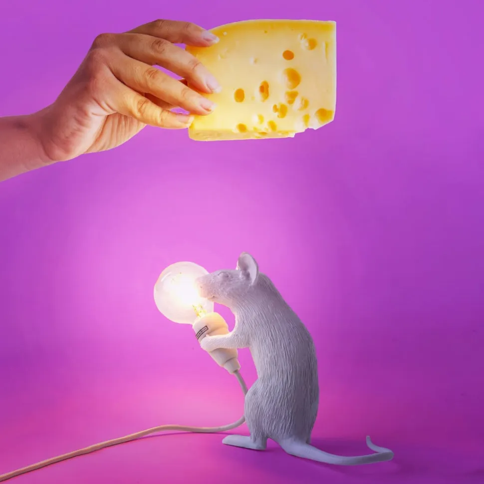 SELETTI Muselampe LED-pære USB-siddende hvid