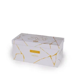 SELETTI sparegris Kintsugi, hvid / farverig, porcelæn, guld