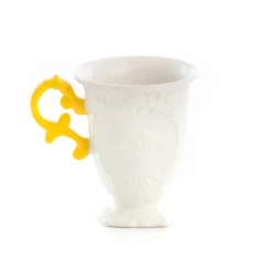 SELETTI-krus I-Wares, hvid/gul, 300 ml, porcelæn