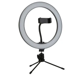 Selfie Tripod LED-ringlampe, mobilholder, USB CCT