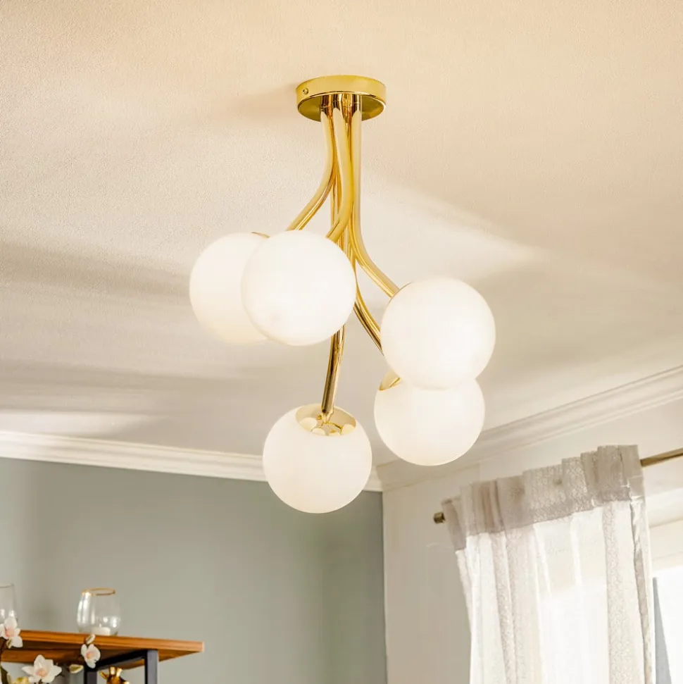 Selva loftlampe, 5 lyskilder offset, guld