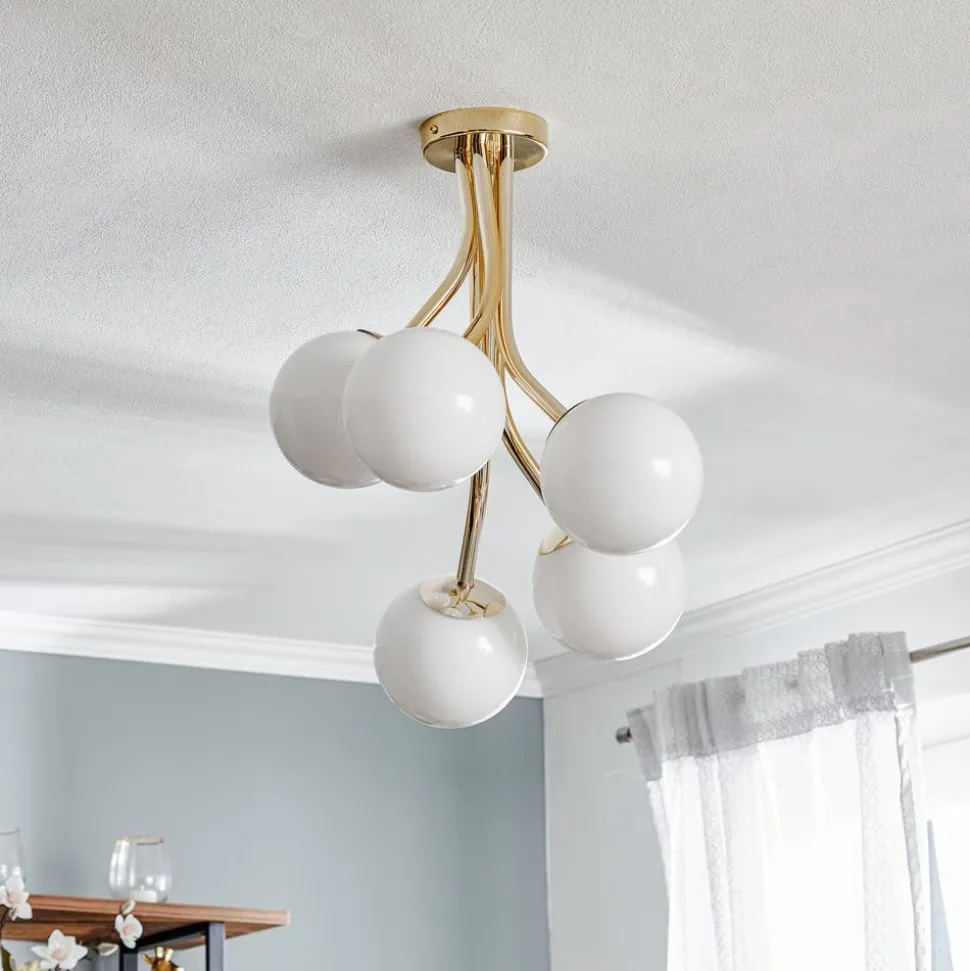 Selva loftlampe, 5 lyskilder offset, guld