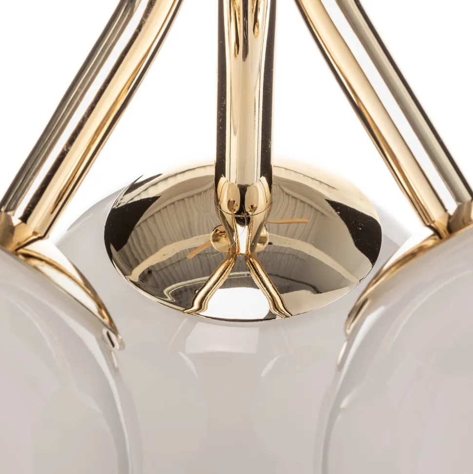 Selva loftlampe med tre glaskugler, guld