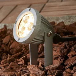 Sendling LED-lampe med jordspyd lavet af trykstøbt aluminium