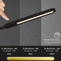 Servo LED-gulvlampe, kan dæmpes, CCT, sort