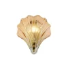 Shell væglampe, ravfarvet, skalform, glas, IP44