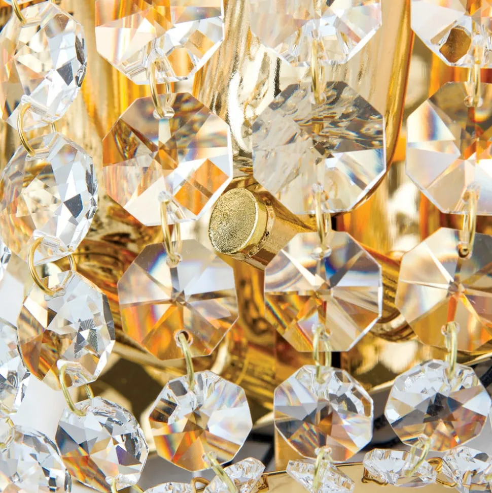 SHERATA krystalvæglampe i guld
