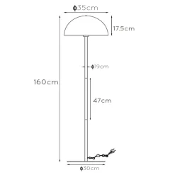 Siemon gulvlampe af stål, sort