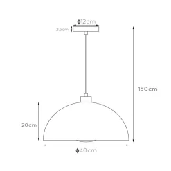 Siemon hængelampe af stål, Ø 40 cm, okkergul