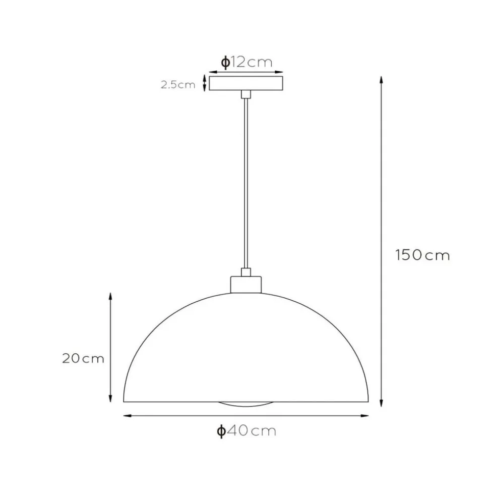 Siemon hængelampe af stål, Ø 40 cm, okkergul