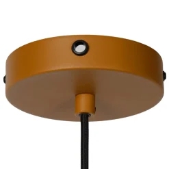 Siemon hængelampe af stål, Ø 40 cm, okkergul
