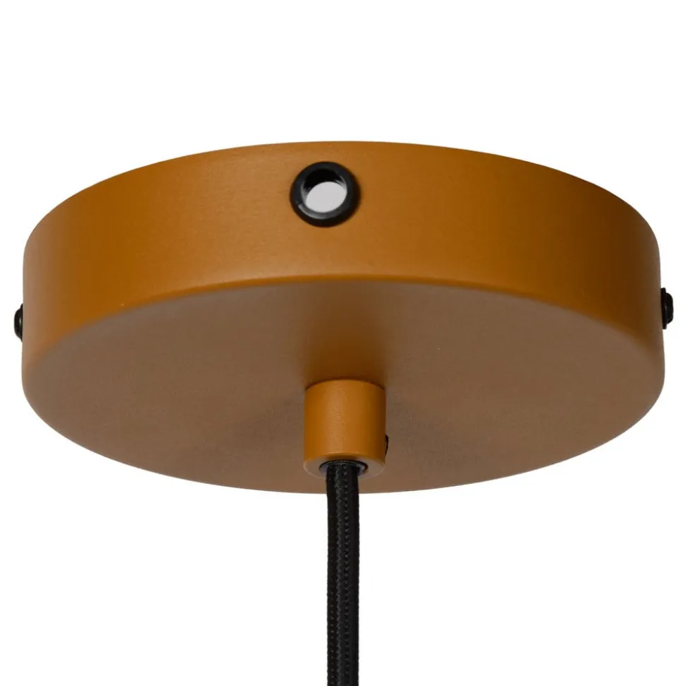 Siemon hængelampe af stål, Ø 40 cm, okkergul