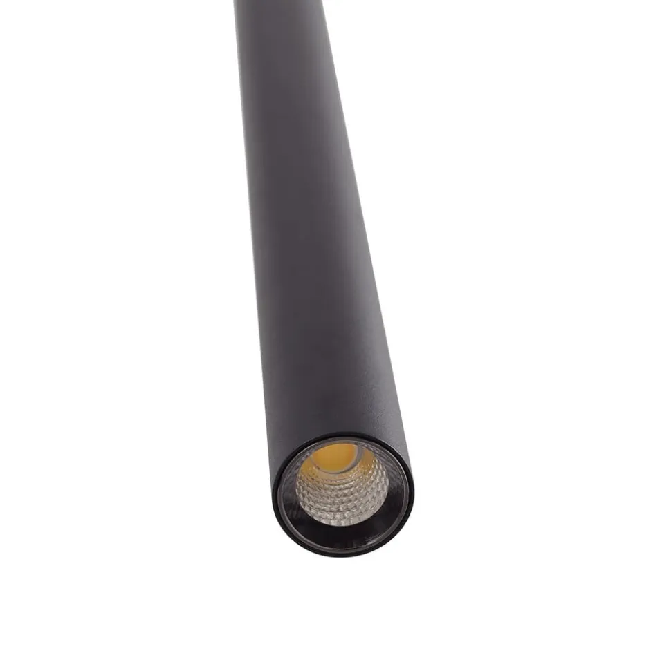 Skinne system 48V Lumaro, pendel, rørpære, 3 lyskilder, sort