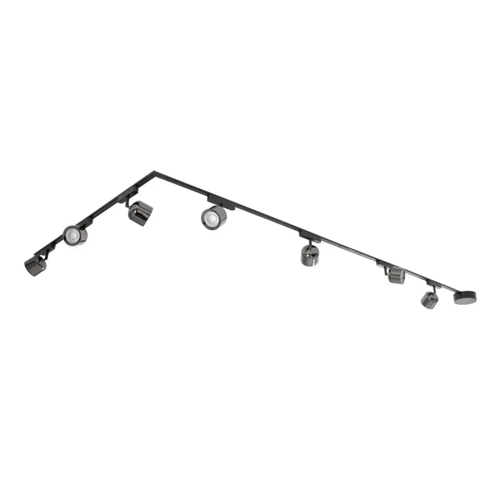Skinne system 48V Lumaro spots 7 lyskilder sort Ø8cm dæmpbar