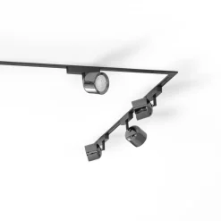 Skinne system 48V Lumaro spots 7 lyskilder sort Ø8cm dæmpbar