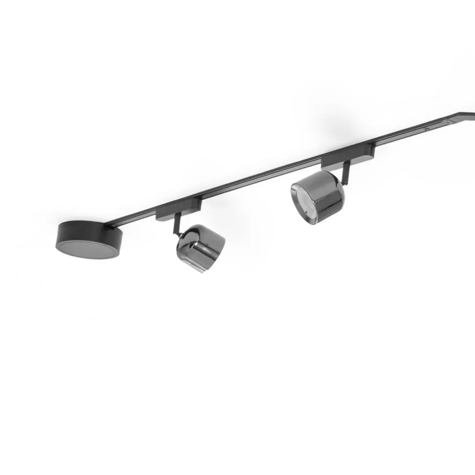 Skinne system 48V Lumaro spots 7 lyskilder sort Ø8cm dæmpbar