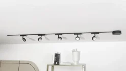 Skinne system 48V Lumaro, spots, 5 lyskilder, sort, Ø 7,3cm