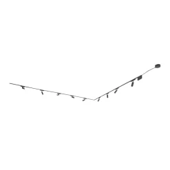 Skinne system 48V Lumaro, spots, 9 lyskilder, sort, 13,1 cm, dæmpbar