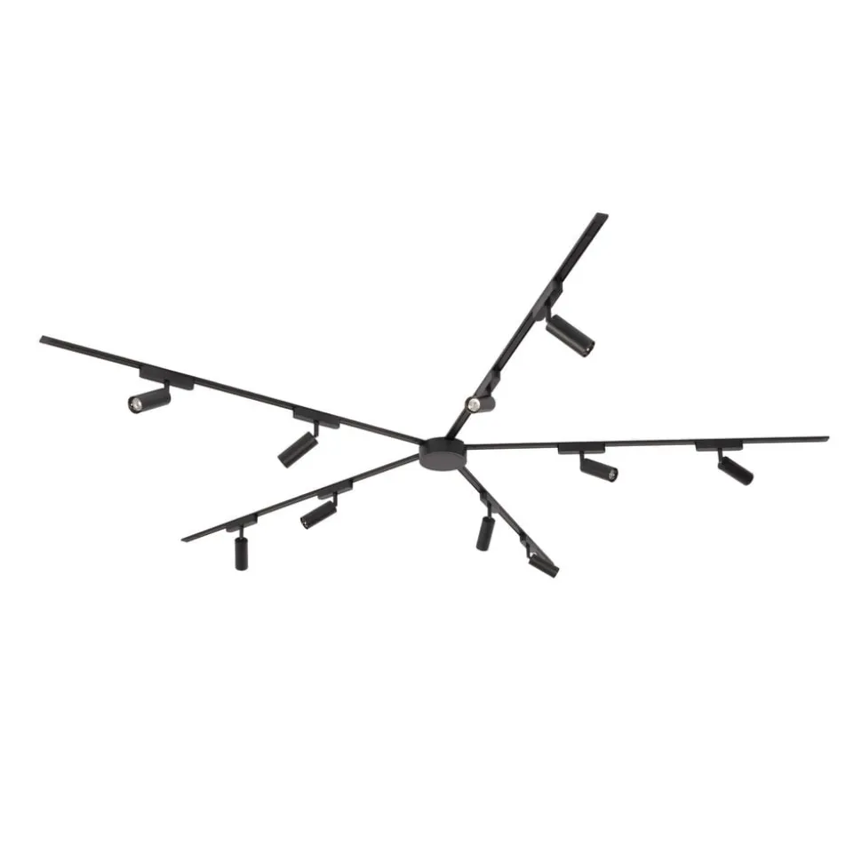 Skinnesystem 48V Lumaro, spots, 10 lyskilder, sort, Ø 4 cm
