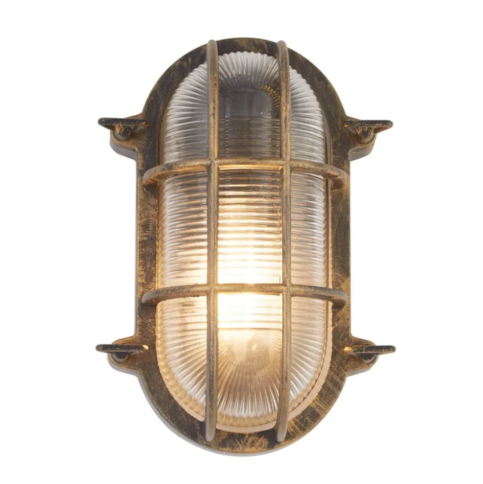 Skotlampe Porto oval, sort-guld