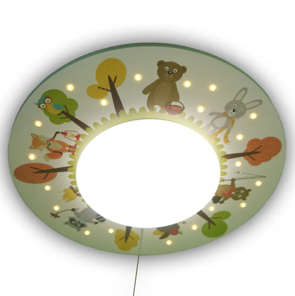 Skovens Sjove Dyr loftlampe, 1 lyskilde, 20 LED’er