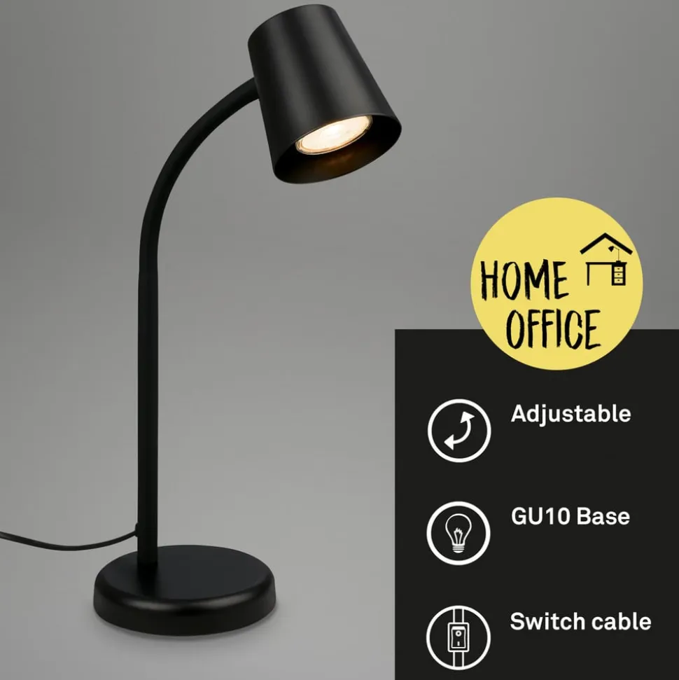 Skriva bordlampe, GU10-fatning, sort