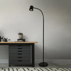 Skriva gulvlampe, justerbar, GU10, sort