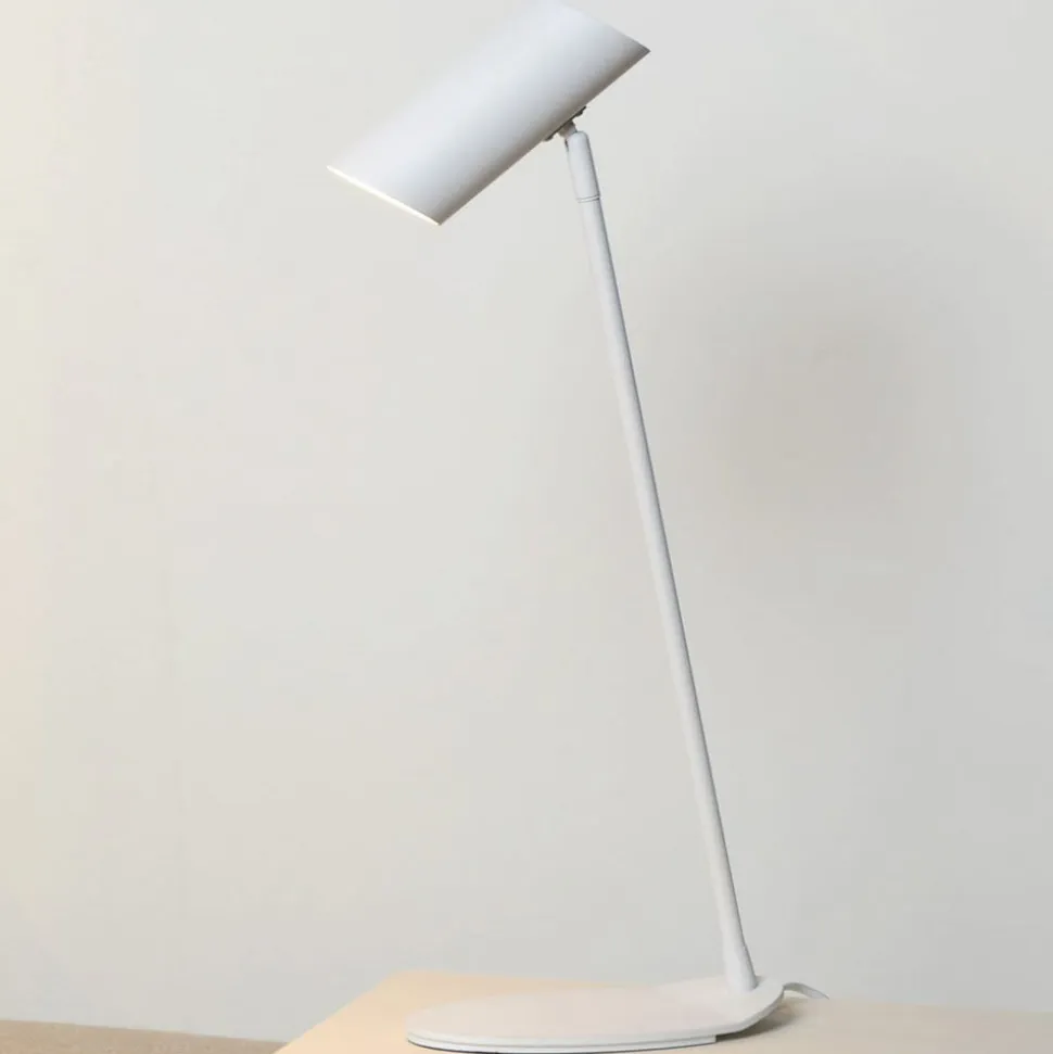 Skrivebordslampe i hvidt metal Hester