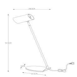 Skrivebordslampe i hvidt metal Hester