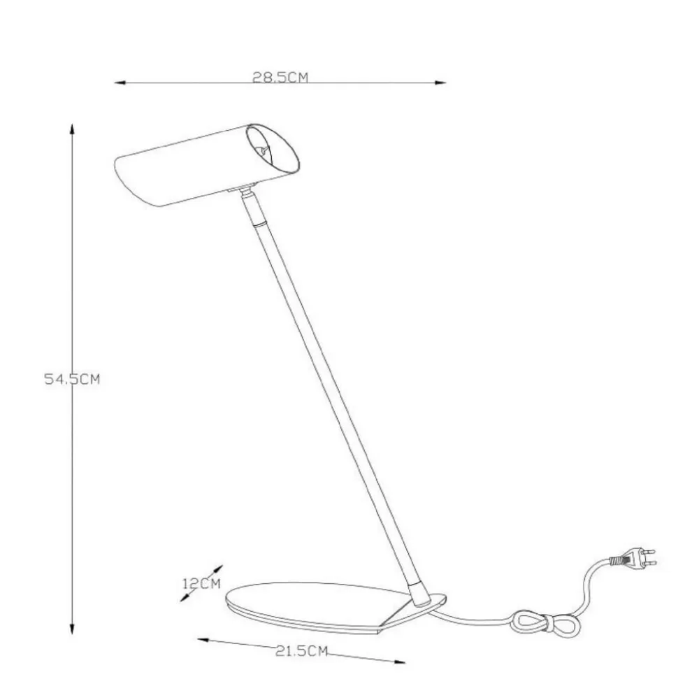 Skrivebordslampe i hvidt metal Hester